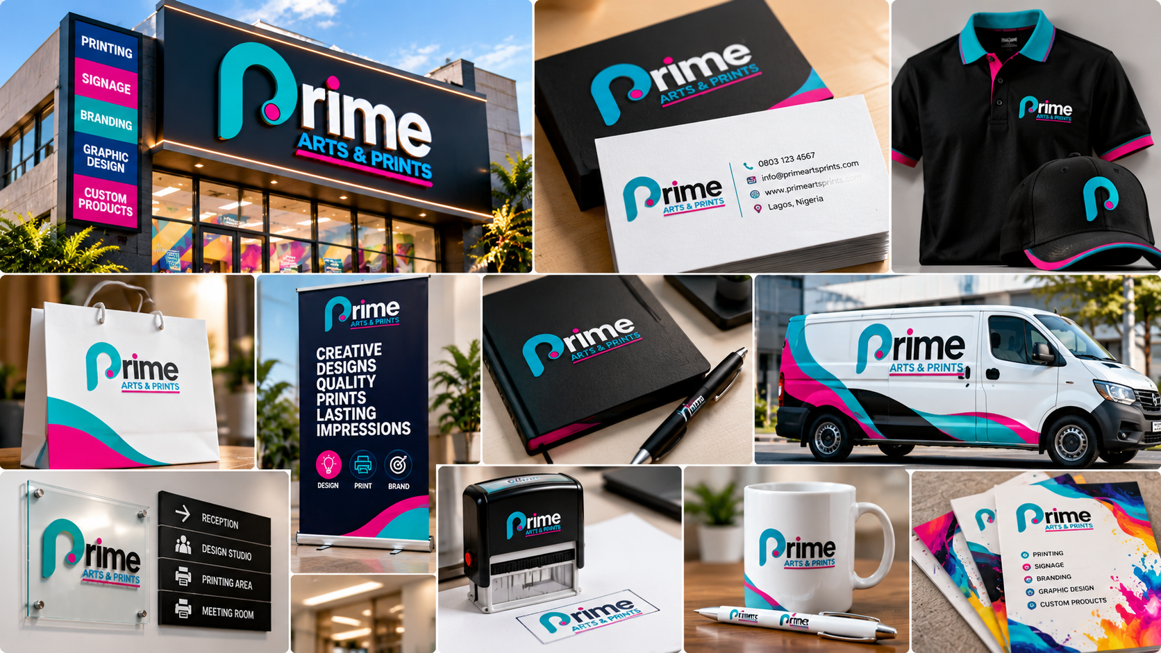 Prime Arts & Prints — Complete Brand Identity & Corporate Branding